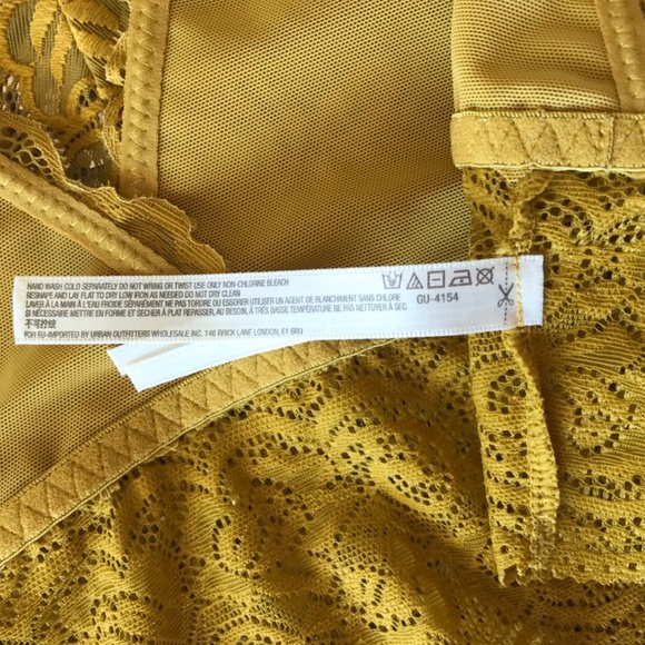 NWT ANTHROPOLOGIE GOLD LACE LOUNGE BRALETTE - Picture 7 of 8